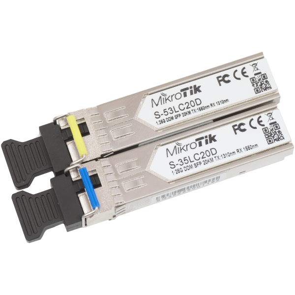SFP *S-3553LC20D PAR DE MODULOS 1.25G 20KM MIKROTK